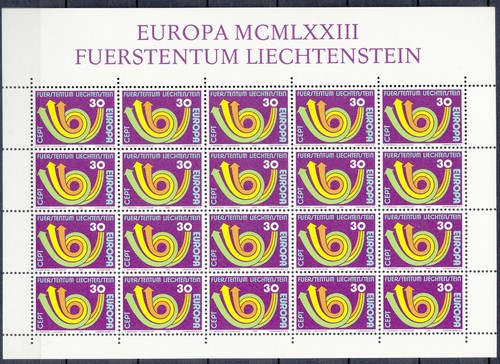 Europa CEPT Liechtenstein Europa 1973 Kleinbogen **