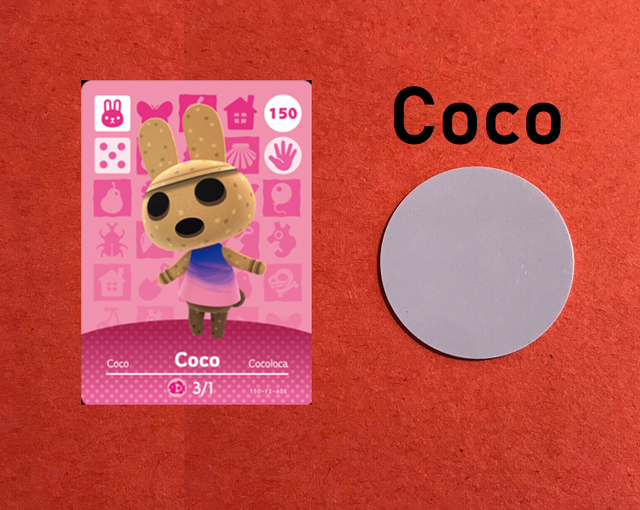 COCO 150 Animal Crossing Amiibo Coin Disc Card New Horizons Fanmade NFC 