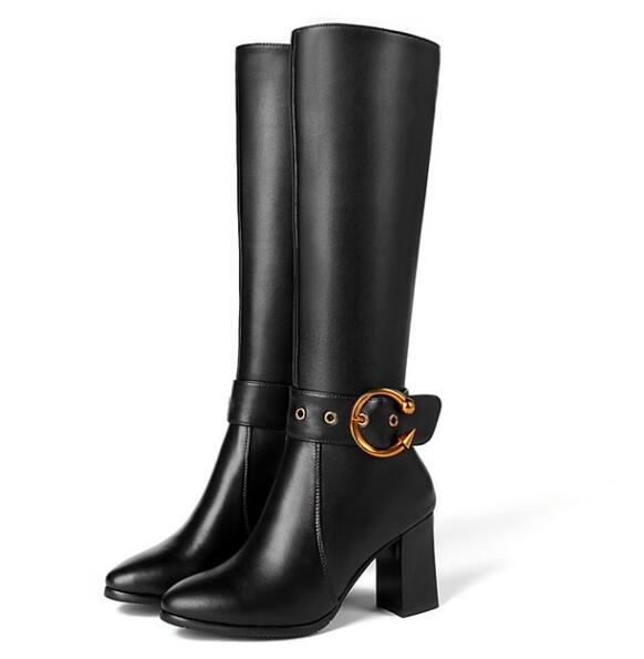 Moda Decoración mujeres bloque Mitad de Pantorrilla Bota De Metal Decoración Moda de Combate Militar botas Zapatos Caliente ff573f Moda Decoración mujeres bloque Mitad de Pantorrilla Bota De Metal Decoración Moda de Combate Militar botas Zapatos Caliente ff573f
