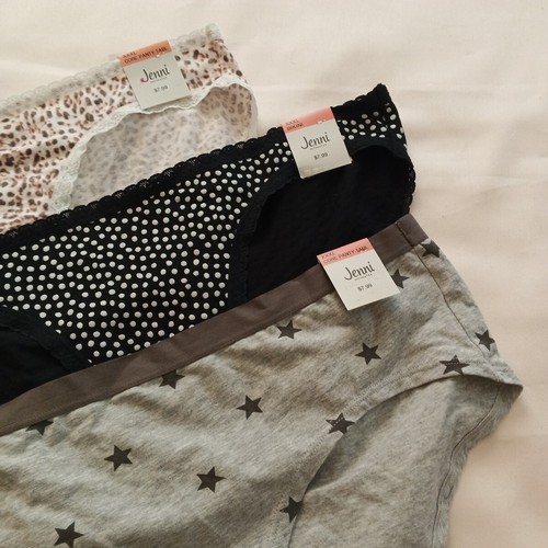 Paquete de 3 bragas JENNI multicolor mezcla de algodón talla 3XL NUEVAS CON ETIQUETAS - Imagen 3 de 9