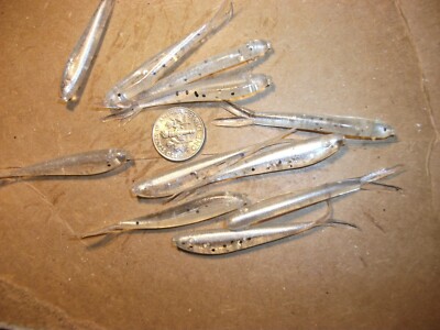 100-1 1/2''-crappie panfish-minnows- grubs-jig-scent-split tails-flukes-soft lure