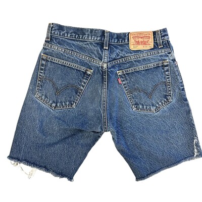 パンツ Levi's 517 shorts Vtg 90's Levis 517 Men DISTRESSED Indigo Blue Jean CUT OFFS Denim
