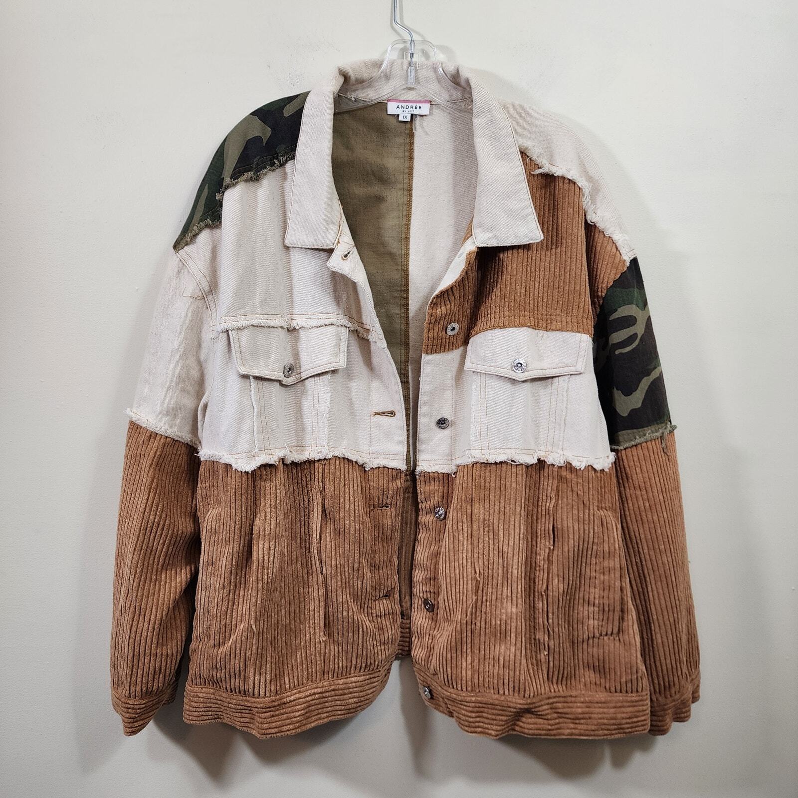 Andree mixed pattern button front boho lightweigh… - image 1