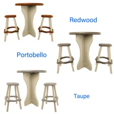 Leisure Accent Pub Set 30" Table w/ 2 Stools For Outdoor Backyard Swimming Pool