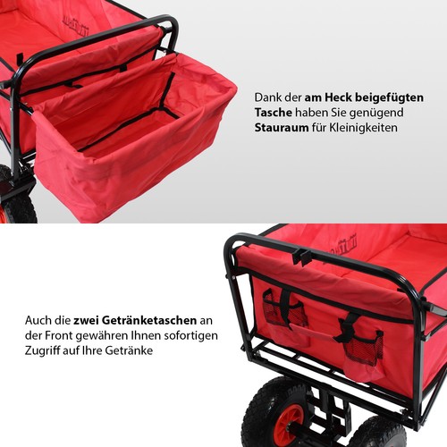 Carretto a Mano Pieghevole Con Pu-Rädern Carrello Carrello - Photo 6/9