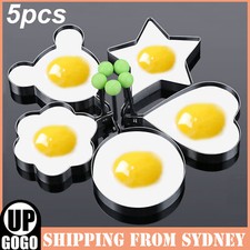 5PCS Fried Egg Mould Egg Rings Stainless Steel Metal Ring Pancake Frying Shape 