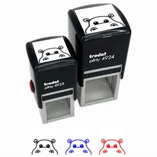 Peeking Hippopotamus Self-Inking Rubber Stamp Ink Stamper