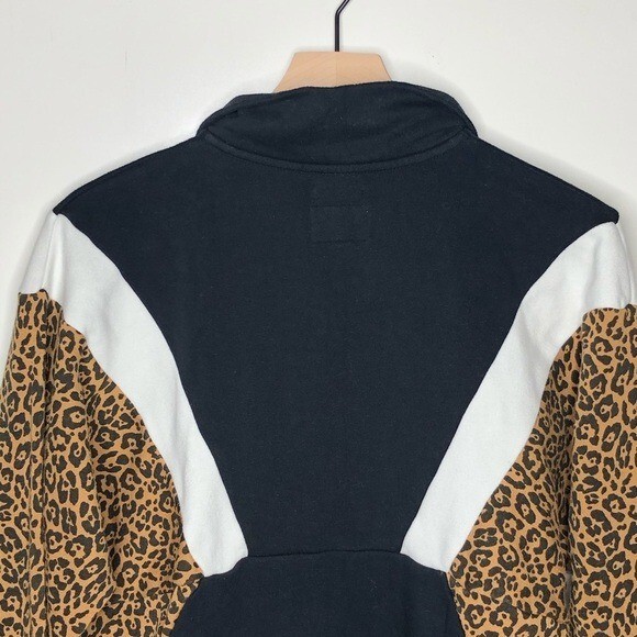 AEO Leopard Colorblock Half Zip Pullover Sweatshi… - image 9