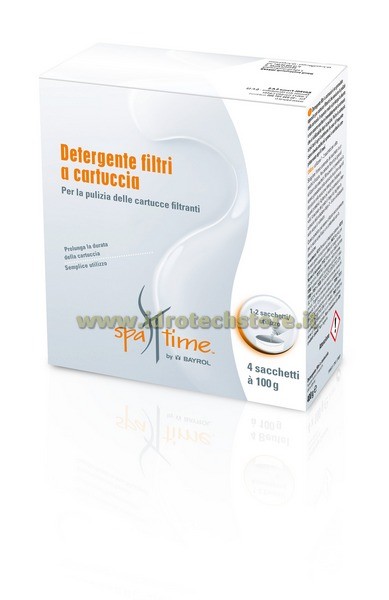 BAYROL DETERGENTE FILTRI A CARTUCCIA 4 SACCHETTI DA 100 GR. SPA TIME