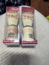 Omega S-Brush - Synthetic Fibers With Beech Wood Handle. Lot Of 2. New 