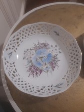 portadolci e porta caramelle in ceramica dipinti a mano : azzurro cm19/rosa cm16