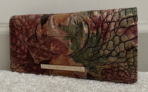 Brahmin Melbourne ADY Slim Bifold Leather Wallet Clutch FOLIAGE Brown Leaf NWT - Picture 5 of 11