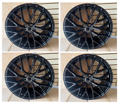 4PC 20'' Wheels For Audi A4 A6 A5 S5 A8 Q5 Tiguan Black Rims Set Four 20x9 5x112