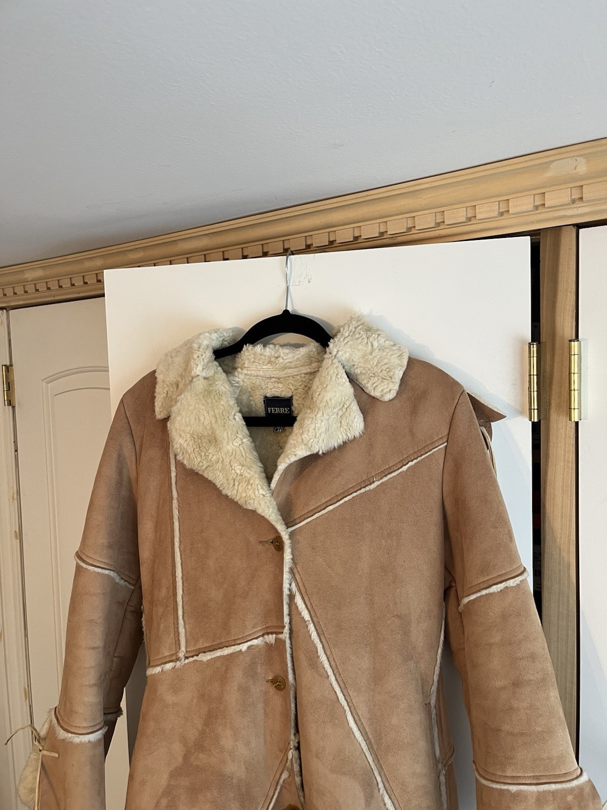 Vtg Gianfranco Ferré Shearling Patchwork Penny La… - image 2