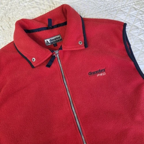 Gaastra Pro Men Large Red Fleece Vest Gorecore Full Zip Outdoor Nautical Sailing - product listing photo