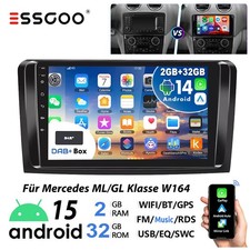 CARPLAY F&uuml;r Mercedes Benz W164 GL320 ML350 X164 Autoradio Android 15 SWC GPS DAB