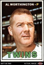 1967 Topps #399 Al Worthington Twins DOUBLE-PRINT 7.5 - NM+