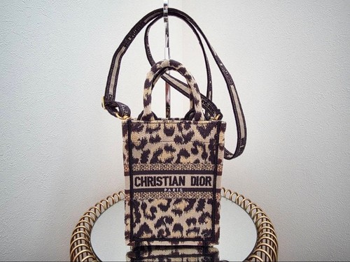 Christian Dior Mini Leopard Book Tote Women's Used From Japan