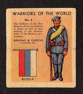 R170 Bradas & Gheens, Warriors of the World, 1930's, #6 Russia, Flag (B)