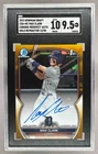 Max Clark 2023 Bowman Chrome Draft Gold Refractor Auto 1st RC 12/50 SGC 9.5/10
