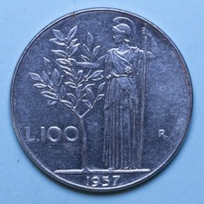 REPUBBLICA ITALIANA 100 LIRE 1957 MINERVA mSPL ACCIAIO STEEL COIN NUMISMATICA