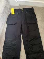 Image of Snickers Men's 5283 Black Trousers W44 - approx 28W - leg 30R Holster Pocket