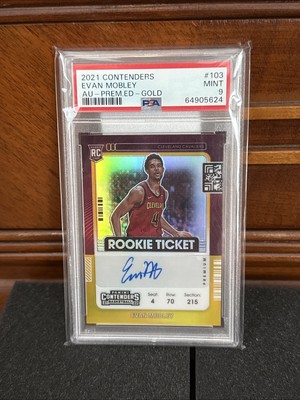 2021 Contenders Evan Mobley Gold Premium Ed. Auto 3/10 PSA 9  Super Rare 🔥🔥🔥