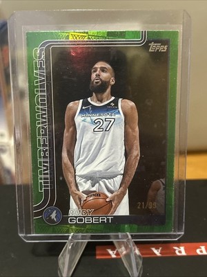 Rudy Gobert 2025-26 Topps Basketball Green Tip Off /99 SSP #111 Timberwolves
