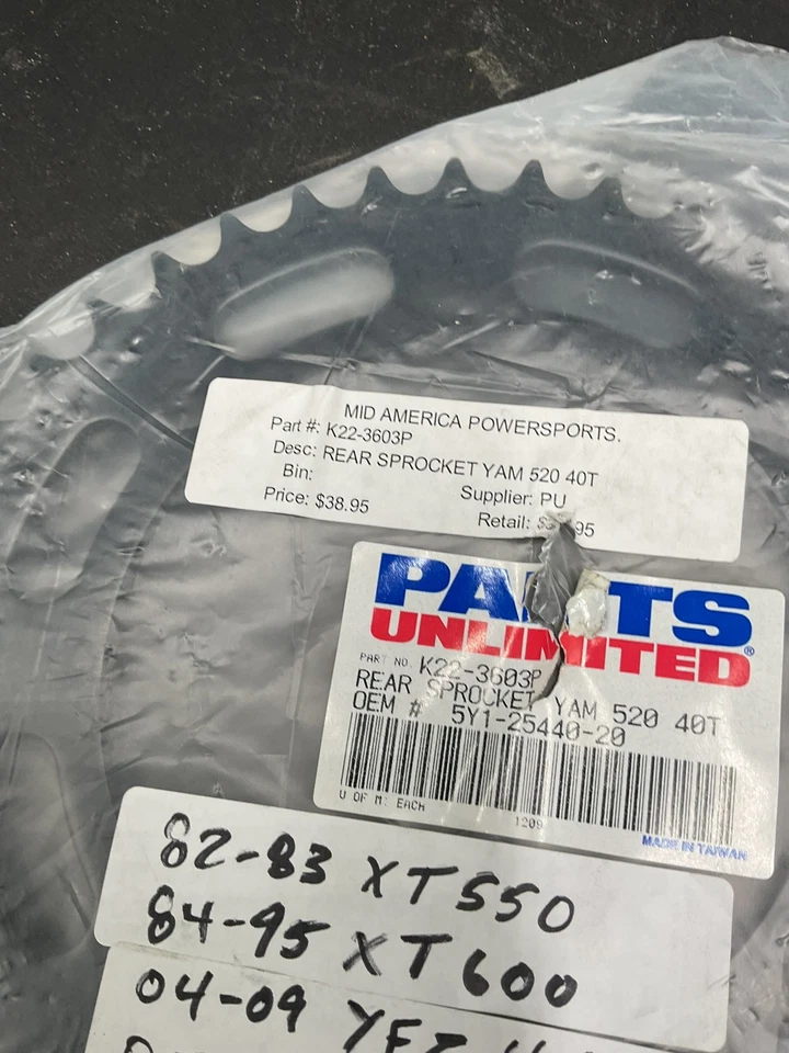 Piñón trasero de acero Parts Unlimited 40T K22-3603P Foto 3 de 4