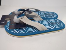 Original Penguin Mens Stripe Flip Flop‎ Sandals Blue White Size 11 Preppy Retro Penguin Sandals for Men | eBay main image 3