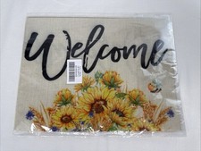 FALL Thanksgiving Truck Sunflower Garden Flag 12 x 18 Inch Double Sided