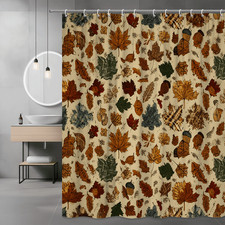 Autumn Leaf Print Shower Curtain Fall Foliage Design