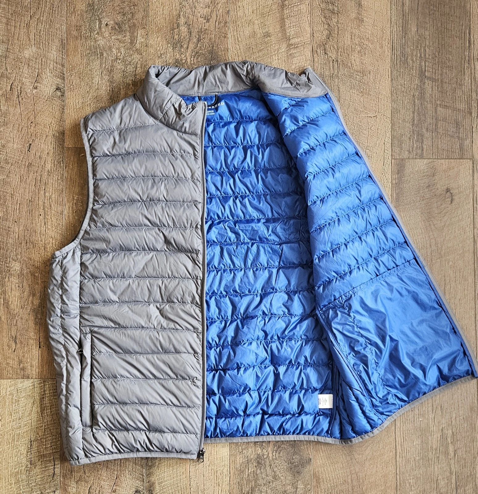 Saddlebred Packable Down Vest Mens XL Lightweight Full Zip Outdoors Hiking Grey