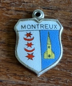 Vintage MONTREUX 800 Silver Enamel Shield Charm