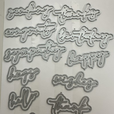 Warm Greetings 14 Words Mix Match Metal Cutting Dies Embossing Scrapbooking