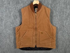 Carhartt V02 BRN Arctic-Quilt Lined Duck Canvas Vest Sz 2XL Tall Brown Workwear