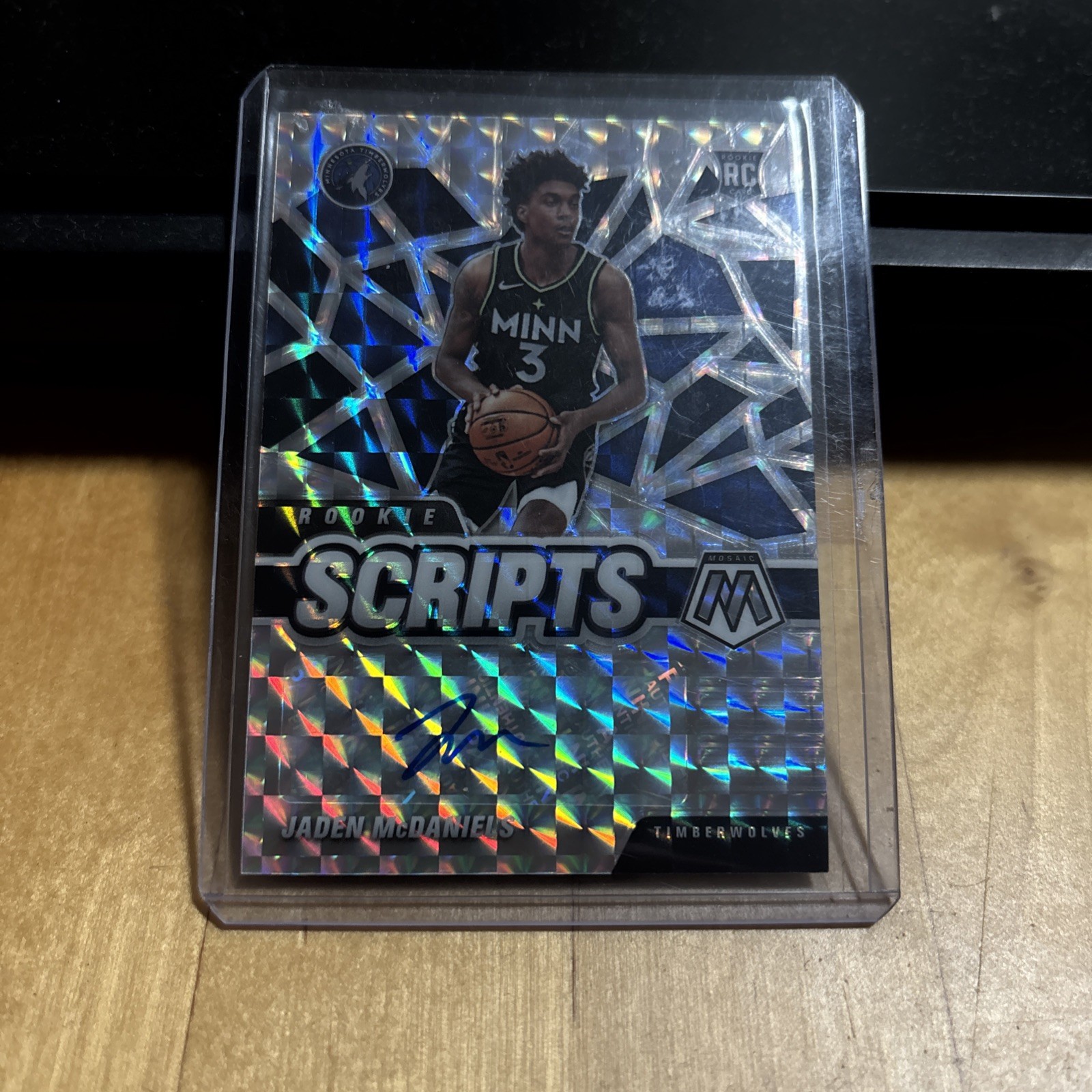 2020-21 Panini Mosaic - Rookie Scripts Jaden McDaniels #RS-JMC (AU, RC)