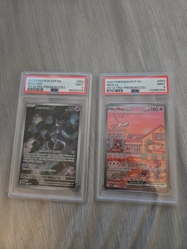 2023 MEW EX #053 MEWTWO #052 151 UPC BLACK STAR PROMO PSA 9 SET