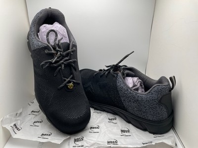 NEW HOSS MEN'S SIZE 13 WIDE BEEDLE ESD ATHLETIC COMPOSITE SAFETY TOE BLACK/GREY