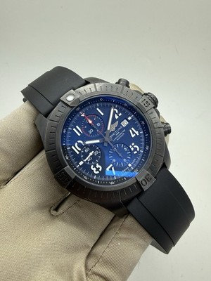 Breitling Super Avenger Black Case 48mm Auto Chronograph Blue Dial Watch V13375