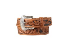 Nocona Western Belt Mens Floral Tooled Engraved Buckle Tan N210007608