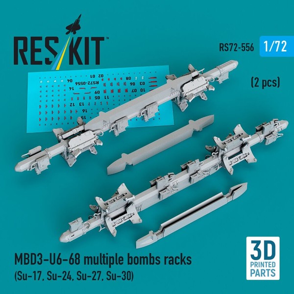 ResKit RS72-0556 - 1:72 MBD3-U6-68 Multiple Bombs Racks (2 Pcs) (Su-17, Su-24, S-image