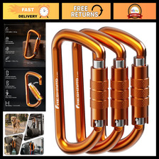 Heavy Duty 3" Auto Locking Carabiner Clips - 12kN 2698lbs, Lightweight Aluminum,