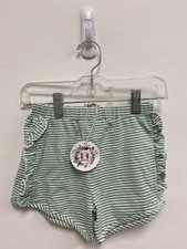 NWT SIZE 6 Sage/Wht Stripes Pull-on Girl's Shorts