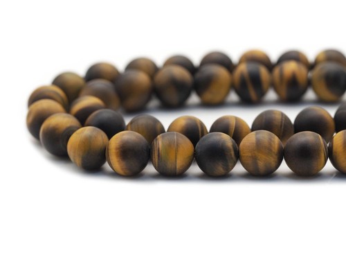 Matt Genuine Yellow Tiger Eye Round Smooth Beads, Sku#UA288 - Picture 3 of 4
