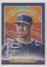 2020 Panini Donruss Diamond Kings Holo Orange Shane Bieber #18 0ax3