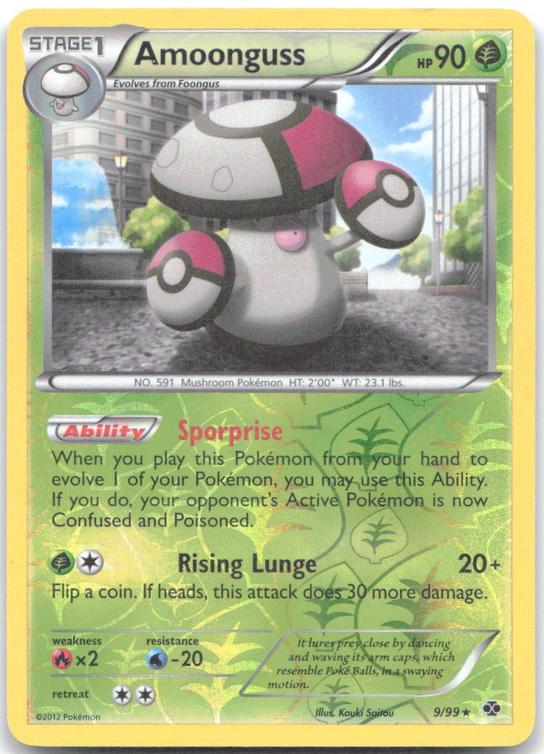 AMOONGUSS 9/99 Rare Next Destinies Pokemon REVERSE HOLO Lightly Played