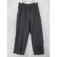 FLAX Pants Womens Large Linen Wide Leg Relaxed Lagenlook Pockets Capsule Boho