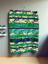 Talbots Pencil Skirt 4 Petite Blue Hreen Floral Print. NWT