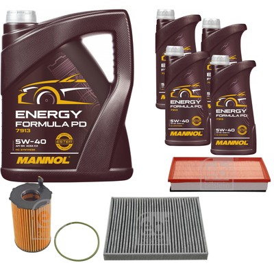 FEBI BILSTEIN Inspektionspaket 9L MANNOL Energy Formula PD 5W-40 für VW Touareg